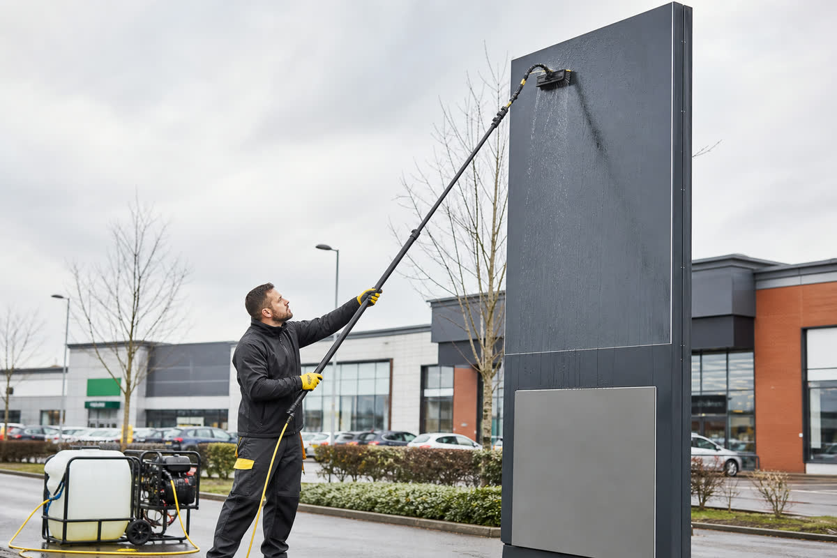 Commercial sign cleaning